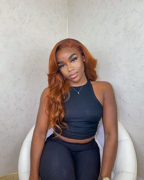 Ginger Body Wave, Ginger Wig, Ginger Hair Color, Lace Frontal Wigs, Dyed Natural Hair, Colored Wigs, Dye My Hair, Hair Inspo Color, Color Hair