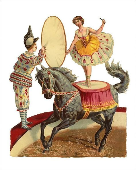 Clown Woman, Circus Ring, Circus Horse, Big Top Circus, Horse Posters, Circus Performers, Victorian Scrap, Circus Clown, Circus Art