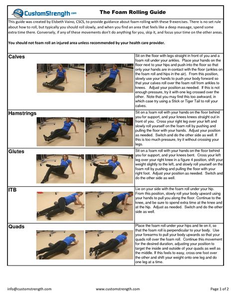 Foam+Roller+Exercises+PDF Stretches With Foam Roller, Foam Roller Core Exercises, Back Foam Roller Exercises, Roller Foam Exercise, Roller Workout Foam, Pilates Foam Roller, Roller Exercises, Foam Roller Exercises, Muscle Soreness