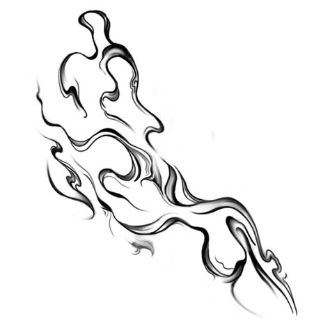 Flame And Water Tattoo, Water Like Tattoo, Fluid Lines Tattoo, Flowing Water Tattoo, Ember Tattoo, Suminagashi Tattoo Design, Abstract Liquid Tattoo, Water Flow Tattoo, Flow Tattoo Ideas