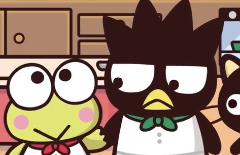 Kerropi And Badtz Maru, Badtz Maru Keroppi, Keroppi And Badtz, Keroppi X Badtz Maru, Animal Crossing Memes, Hello Kitty Aesthetic, Badtz Maru, Hello Kitty Characters, Hello Kitty Iphone Wallpaper