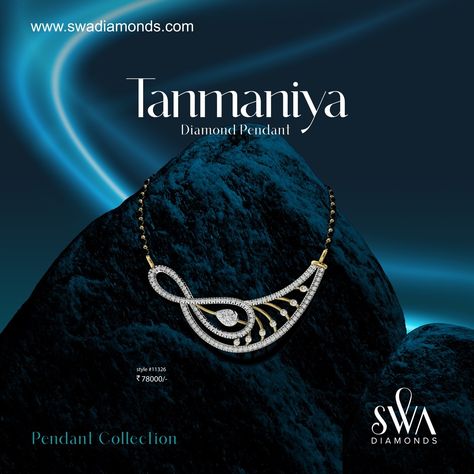 Swa Diamonds, Jewellery Ads, Jewelry Banner, Jewelry Store Interior, Jewellery Advertising, Jewellery Photography Inspiration, Creative Jewelry Photography, Jewellery Photography, Diamond Mangalsutra