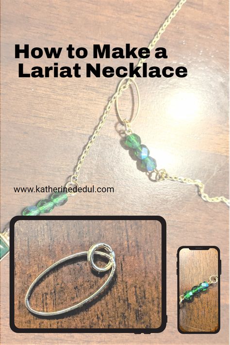 Check out this easy to follow tutorial and make yourself a gorgeous lariat style necklace that is sure to go with almost anything in your wardrobe! Beaded Chain Necklace Diy, Beaded Jewelry Tutorials Necklaces, Beaded Jewelry Patterns Necklaces, Diy Lariat Necklace, Handmade Jewelry Diy Necklaces, Necklace Making Ideas, Lariat Necklace Diy, Jewelry Tutorials Necklaces, Diy Necklace Designs