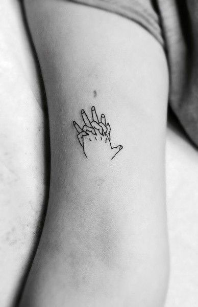 Hands Intertwined, Intertwined Hands, Minimalist Tattoo Meaning, Black And White Tattoo, Tattoo Wallpaper, Simple Tattoos For Women, Typography Tattoo, Hamsa Tattoo, Disney Tattoo