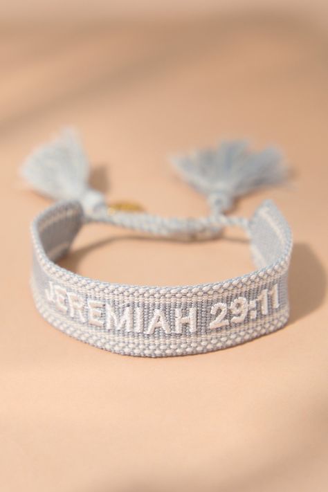 Jeremiah 29:11 Friendship Bracelet in Dusty Blue | Altar'd State W W J D Bracelet, Wwjd Jewelry, Wwjd Necklace, Best Friend Gifts For Christmas, Bible Verse Jeremiah, Jesus Bracelet, Wwjd Bracelet, Christian Friendship, Bible Verse Bracelet