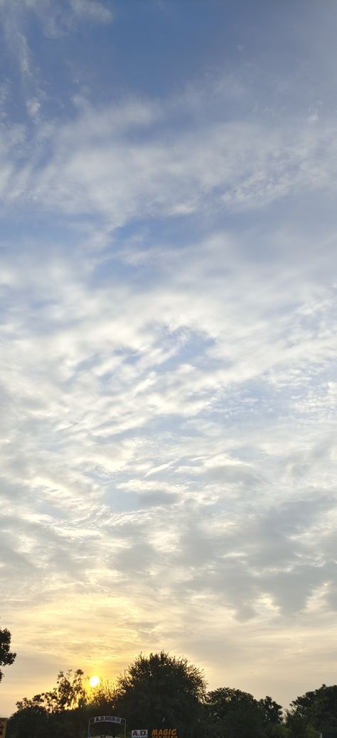 Blue sky, tree branches, tree shades, clouds Natural Sunrise Image, Aesthetic Pictures Sunrise, Sky Pictures Sunrise, Morning Skies Aesthetic, Beautiful Morning Scenery, Morning Views Nature, Sky With Sun And Clouds, Beautiful Sunrise Aesthetic, Clouds Natural Pics