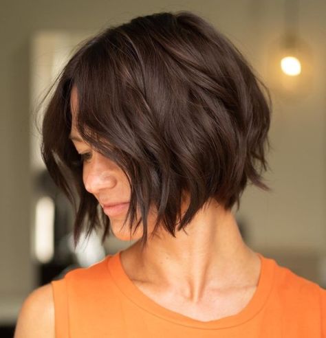 Long Wavy Bobs, Hairstyles Thick Wavy Hair, Wavy Bob Long, Short Wavy Hairstyles, Brunette Bob, Short Wavy Bob, Wavy Bob Haircuts, Short Curly Hairstyles, Bob Cuts