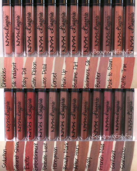 Nyx Lip Lingerie, Maquillage Yeux Cut Crease, Nyx Lip, Nyx Lipstick, Nyx Makeup, Lip Swatches, Beauty Creations, Lipstick Swatches, Makeup To Buy