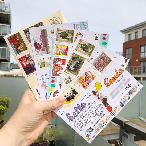 Postcard Writing Ideas, Post Cards Aesthetic, Diy Post Cards, Post Card Design Creative, Postcards For Friends, Aesthetic Postcards, Postcards Aesthetic, Snail Mail Ideas, Postcard Aesthetic