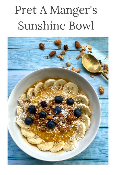 Breakfast Ideas Fruit Bowl, Playa Bowls Recipe Banana Base, Sunshine Bowl, Fruity Breakfast, Granola And Fruit Bowl, Blueberry Mango, Coconut Blueberry, Granola Fruit Bowl Healthy Breakfasts, Banana Granola Yogurt Bowl