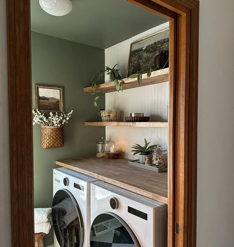 Top Laundry Room Design Ideas – Forbes Home Laundry Room Paint Color, Functional Laundry Room, Laundry Room Paint, Laundry Room Colors, Laundry Nook, Laundry Shelves, Small Laundry Room Makeover, Laundry Room Ideas Small Space, Green Laundry