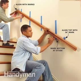 Install a New Stair Handrail درابزين السلم, Stairs Railing, Wainscoting Styles, Bloxburg Modern, Exterior Bloxburg, Basement Stairs, Stair Handrail, Diy Stairs, Interior Stairs