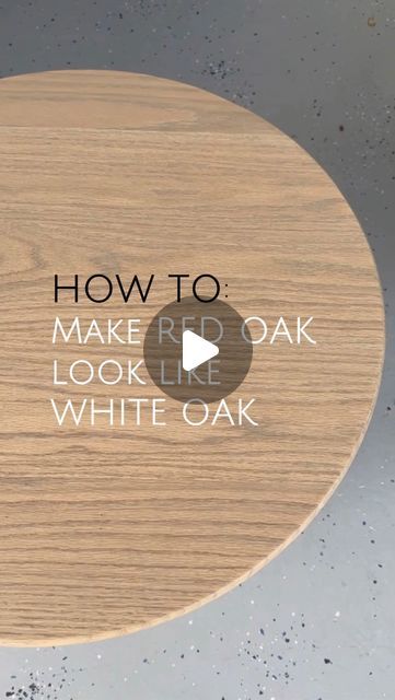 Natalie Park | DIY, Builds & Design on Instagram: "Love the look of white oak but can only find red oak and don’t like the pink undertones you see in the red oak? Well, here’s the perfect stain combo to turn red oak into the gorgeous tone and shade of white oak! 👍🏼 ✨What stains/liquids you need: -Varathane “Aged Wheat” -Varathane “Antique White” -Odorless Mineral Spirits ✨Mix these 3 in a ratio of 1:2:2 (aged wheat : antique white : mineral spirits) in a plastic cup until it’s a super pretty and watery sage green color! The green tones neutralize the pink tones in the red oak (if you look on the color wheel, red is directly across from green… meaning they cancel each other out essentially). Apply it with a staining pad and immediately wipe off the excess with a clean cloth. Let it dry Varathane Western Oak, Red Oak White Wash, Varathane White Oak Stain, Turn Red Oak Into White Oak, Perfect White Oak Stain, Whitewash Wood Stain, Wood Stain Colors On Red Oak, Staining Oak Table, Red Oak To Look Like White Oak