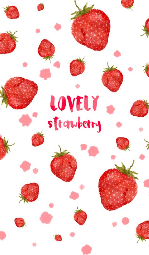 Let's fill your theme with strawberry. Watermelon Wallpaper, Cute Watermelon, Wallpaper Iphone Summer, Fruit Wallpaper, Words Wallpaper, Cute Strawberry, Trendy Wallpaper, Wallpaper For Your Phone, Fruit Art