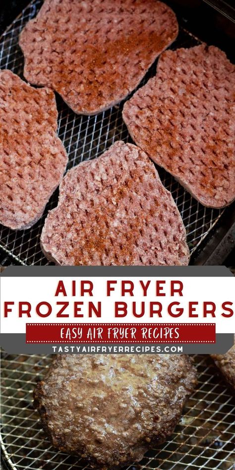 Yes you can cook Frozen Burgers In Air Fryers! Skip the drive-thru and make juicy, flavorful hamburgers at home right in your air fryer. Air fried hamburgers are ready in about 20 minutes making this a great weeknight dinner idea. Frozen Hamburger Patties In Air Fryer, Frozen Burgers In Air Fryer, Burgers In Air Fryer, Frying Recipes, Air Fryer Fish Recipes, New Air Fryer Recipes, Fiesta Chicken, Air Fryer Fish, Burger Seasoning