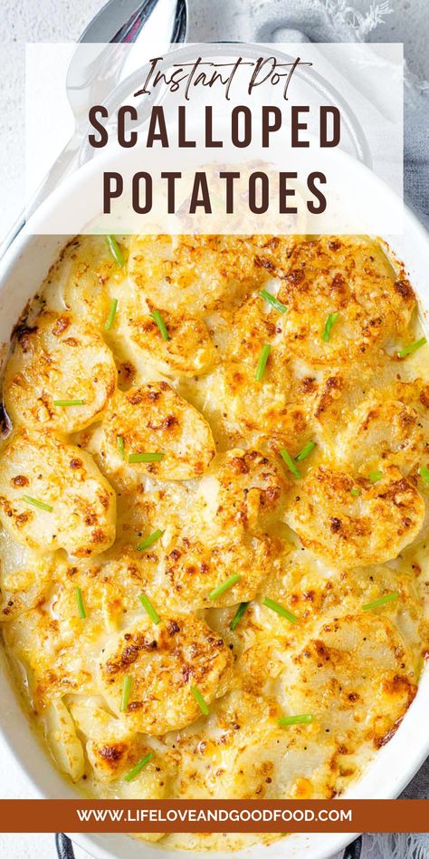 Creamy and Cheesy Instant Pot Scalloped Potatoes - Life, Love, and Good Food Scalopped Potatoes Recipe, Instant Pot Scalloped Potatoes, Dijon Mustard Sauce, Scalloped Potatoes Recipe, Food Sides, Scalloped Potatoes And Ham, Scalloped Potato Recipes, Supper Ideas, Mustard Sauce