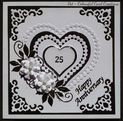 Valentines Day Cards Handmade, Anniversary Cards Handmade, Valentine Love Cards, Happy Anniversary Cards, Silver Wedding Anniversary, Wedding Cards Handmade, Welcome To My World, Cardmaking And Papercraft, Silver Anniversary