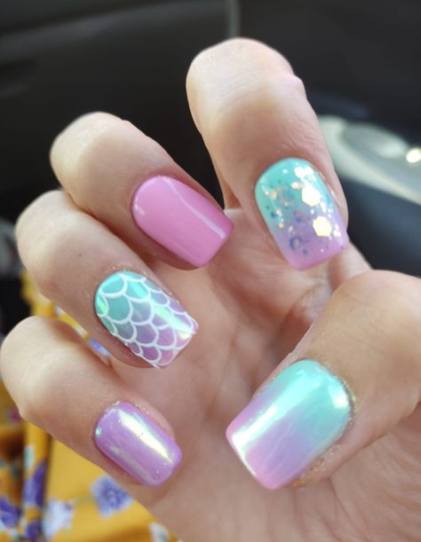 Mermaid Theme Nails, Mermaid Theme Birthday Party, Shell Craft, Halloween Beauty, Awesome Nails, Mermaid Theme Birthday, Mermaid Nails, Nail Colours, Nails For Kids