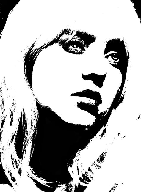 Billie Eillish Photoshop Threshold Art Threshold Effect Photoshop, Tshirt Images, Small Drawing, Happier Than Ever, Billie Eillish, Small Drawings, Beach Wallpaper, Draw Something, Stippling