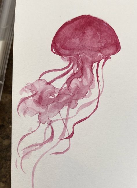 Jellyfish Drawing, Learn Watercolor Painting, Learn Watercolor, Fish Drawings, Jelly Fish, Watercolor Art Lessons, Fish Painting, Paint Palette, Book Art Drawings