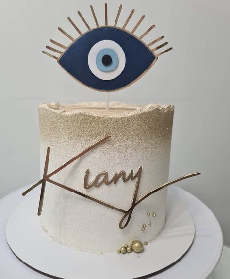 Evil Eye Cake Ideas, Evil Eye Cake, Cookie Cake Designs, Cake Decorating Books, Royal Wedding Cake, Simple Birthday Party, 21st Birthday Cakes, Birthday Party Theme Decorations, Diy Birthday Decorations