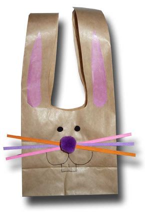 Easter-bunny-bag-5 Easter Bunny Paper Bags, Easter Basket Crafts, Crafts For Children, Brown Paper Bags, April Easter, Paper Bag Crafts, Easter Preschool, Easter Bags, Bunny Bags