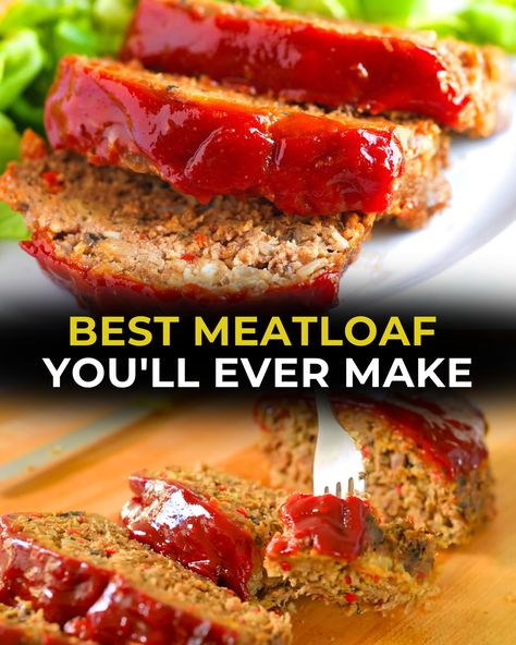 This homemade meatloaf recipe is moist, packed with flavors, and tender – the best one you'll ever make at home! Taste Of Home Meatloaf Recipe, Crockpot Meatloaf Recipes, Southern Style Cornbread, Meatloaf Glaze, Crockpot Meatloaf, Bacon Chili, How To Make Meatloaf, Delicious Meatloaf, Homemade Meatloaf