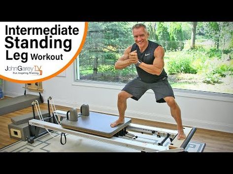 Intermediate Reformer Standing Leg Workout - YouTube Diy Reformer Machine, Pilates Reformer Leg Exercises, At Home Pilates Reformer, Pilates Reformer Machine Diy, Pilates For Men, Advanced Reformer Pilates, Pilates Workout Youtube, Beginner Pilates Workout, Reformer Exercises