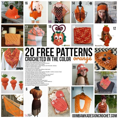 20 Free Patterns Crocheted in the Color Orange https://oombawkadesigncrochet.com/2017/06/20-free-patterns-crocheted-in-the-color-orange.html The Color Orange, Fox Hat, Seed Stitch, Quick Crochet, Crochet Round, Free Crochet Patterns, Black Crochet, Easy Diy Crafts, Crochet Gifts