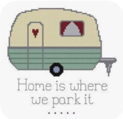 Rv Cross Stitch, Cross Stitch Camper, Cross Stitch Camping, Home Cross Stitch Pattern, Home Cross Stitch, Cross Stitch Easy, Easy Cross Stitch, X Stitch, Easy Cross