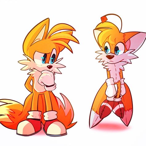 Drawn by AnthonyKaiZ Sonic Redesign, Tails Fanart, Tails Sonic, Tails Doll, Fox Boy, Classic Sonic, Sonic Characters, Sonic Funny, Sonic Fan Characters