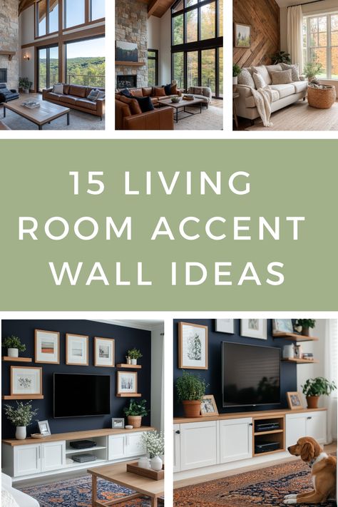 Get some inspo for stunning accent walls for your living room with this guide. Small Living Room With Accent Wall, How To Decorate An Angled Wall, Small Feature Wall Ideas, Living Room With Feature Wall, Slanted Living Room Wall, Open Concept Accent Wall, Accent Wall Behind Tv Living Room, Accent Wall Small Living Room, Tile Accent Wall Living Room