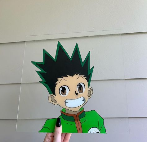 Hunter Hunter Painting, Gon Freecss, Glass Paintings, Anime Canvas Art, Glass Paint, Hunter Anime, Anime Canvas, Anime Aesthetic, Reference Photos