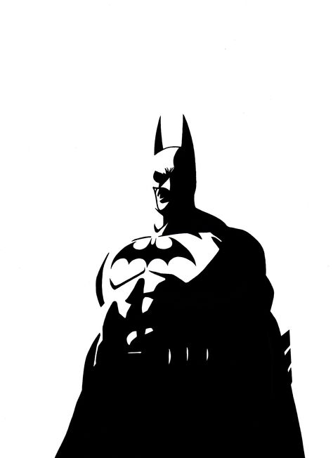 Batman Silhouette, Superhero Silhouette, Ink Drawing Techniques, Batman Drawing, Batman Tattoo, Wolverine Art, Joker Artwork, Black And White Comics, Batman Poster