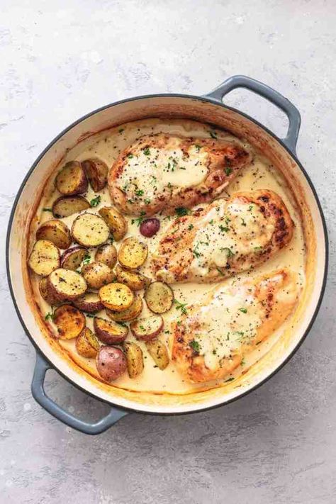 15+ Easy, Incredibly Romantic Dinner Ideas for Date Night – May the Ray French Style Chicken And Potatoes, Dinner Recipes Pregnant, Lazy Night Dinner, Healthy Sauce For Chicken, Bbq Dinners, Wednesday Dinner, Dijon Cream Sauce, Healthy Sauce, Cream Sauce For Chicken