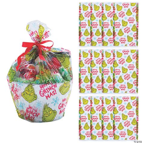 • Sweet Style: Display your delicious delights or party favors in style with these fun bags! You can make a decorative statement at any event with these ... Grinch Christmas Party, Grinch Party, Basket Bags, Seuss Party, Sweet Bags, Dr Suess, Christmas Party Supplies, Christmas Makes, Grinch Christmas