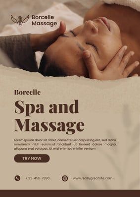 https://www.canva.com/templates/EAFLg9LljCs-neutral-simple-massage-poster/ Massage Poster, Spa Massage Therapy, Service Poster, Spa And Massage, Spa Center, Hot Stones, Foot Spa, Body Spa, Relaxation Gifts