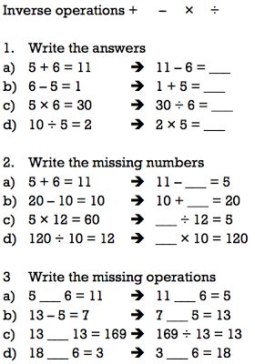 rogradymaths: Inverse operations Grade 5 Math Worksheets, Math Examples, Math Fractions Worksheets, Inverse Operations, Mental Maths Worksheets, Grade 6 Math, Math Drills, Math Operations, Math Anchor Charts