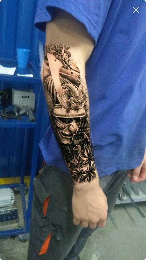 Forearm Tattoos For Guys, Yakuza Style Tattoo, Forearm Tattoo Men Sleeve, Tattoo Men Sleeve, Japanese Forearm Tattoo, Back Of Forearm Tattoo, Samurai Tattoo Sleeve, Guerriero Samurai, Japanese Tattoos For Men