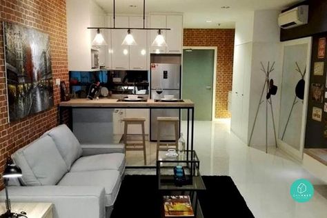 How Much Does It Cost To Renovate In Malaysia? Small Apartment Decorating Living Room, Minimalist Living Room Apartment, Townhouse Interior, Condo Interior Design, Apartment Decorating Living, Small Condo, Small Apartment Interior, Condo Interior, Condo Design