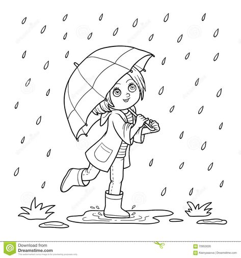 Rainy Day Drawing, Umbrella Coloring Page, Seasons Worksheets, Umbrella Drawing, Fall Coloring, Kids Coloring Book, Fall Coloring Pages, Fall Printables, Coloring Pages For Girls