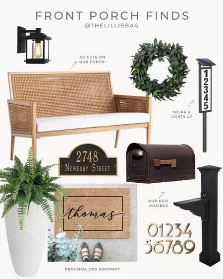 Wicker Front Porch Ideas, Front Door Benches, Front Door Seat, Front Porch Ideas Bench, Functional Front Porch Ideas, Front Porch House Number Ideas, Small Front Porch Inspiration, Timeless Front Porch, Inviting Front Porch