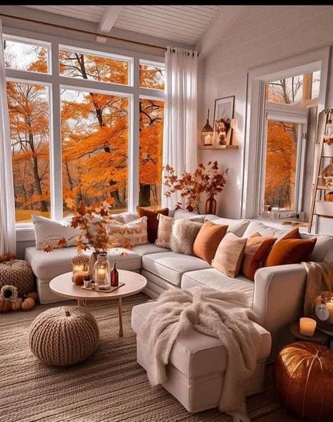 Cozy Fall Living Room, Autumn Living Room, Fall Room Decor, Fall Living Room Decor, Fall Living Room, Cozy Fall Decor, Fall Bedroom, Mantel Decor, Hus Inspiration