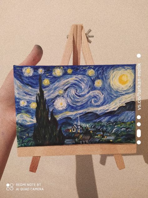 Pencil Colour Painting, Mini Oil Painting, Bff Drawings, Art Painting Tools, Arte Van Gogh, Simple Canvas Paintings, The Starry Night, Abstract Art Painting Diy, Canvas Painting Designs