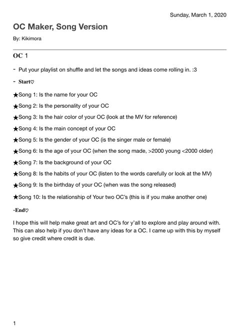 Playlist For Character, Making A Playlist For Your Oc, Music Oc Prompt, Oc Writing Challenge, Oc Drawing Prompt List, Music Art Challenge, How To Make A Playlist For Your Oc, Music Character Design Challenge, Create A Playlist For Your Oc