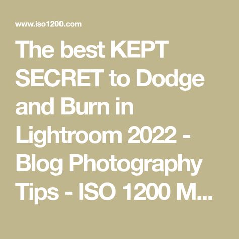 The best KEPT SECRET to Dodge and Burn in Lightroom 2022 - Blog Photography Tips - ISO 1200 Magazine Dodge And Burn, Best Kept Secret, Best Photographers, Photography Blog, Blog Photography, Photography Tips, Lightroom, Dodge, Cameras