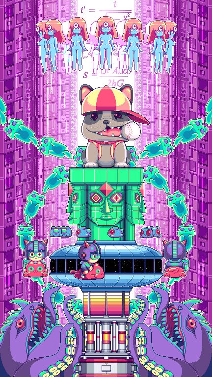 Paul Robertson pixel art – Otherworldly Psychedelic GIFs - Trancentral Paul Robertson, Pixel Art Gif, Gameboy Color, Arte 8 Bits, 8bit Art, New Retro Wave, Video Game Design, Arte Cyberpunk, Glitch Art