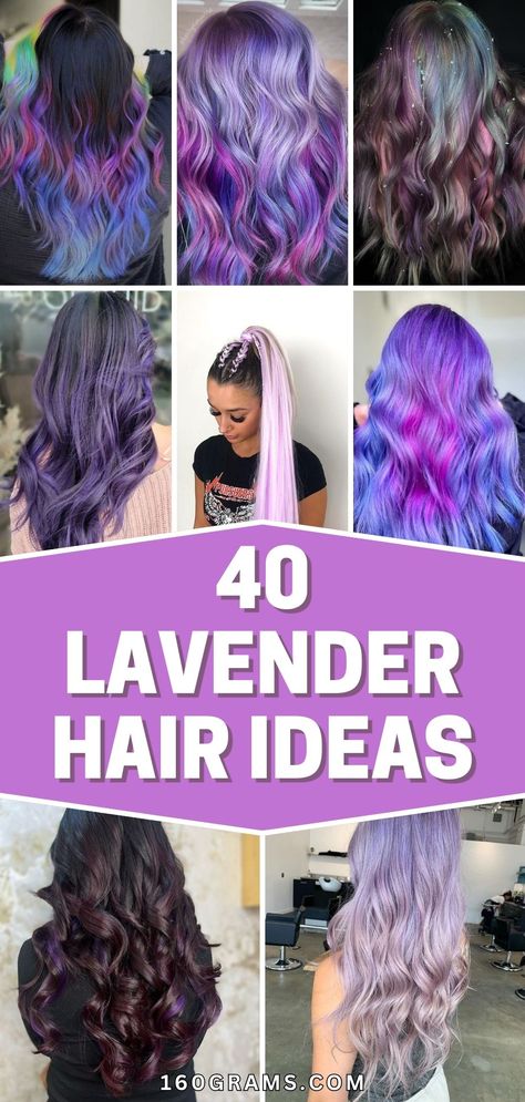 Pin this for a dose of inspiration on rocking lavender hair! Elevate your look with these trendy and chic ideas. Discover how lavender locks can transform your style. #LavenderHair #HairInspo #FashionTrends Lavender Balayage Hair, Purple Blended Hair, Lavender Black Hair, Blond Hair Purple Highlights, Color Extensions Ideas, Purple Hair For Brunettes, Blonde Purple Balayage, Purple Hair Color Ideas For Blondes, Brownish Purple Hair