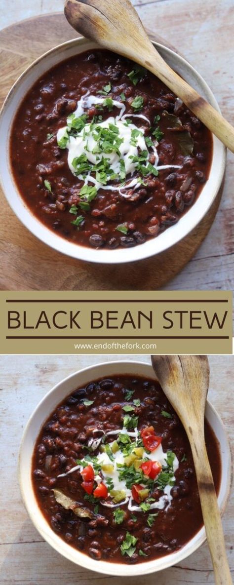 Black Bean Slow Cooker, Black Beans Stew, Black Bean Stew Recipes, Stewed Black Beans, Stew Beans Recipe, Bean Stew Vegetarian, Vegan Black Bean Soup, Eid Recipes, Black Bean Stew