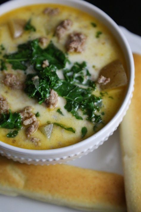 Crock Pot Copy Cat Olive Garden Zuppa Toscana Soup Recipe Olive Garden Tuscan Soup, Crockpot Zuppa Toscana, Olive Garden Zuppa Toscana Soup, Zuppa Toscana Soup Recipe, Toscana Soup Recipe, Zuppa Toscana Soup Olive Garden, Olive Garden Zuppa, Olive Garden Soups, Recipes Copycat